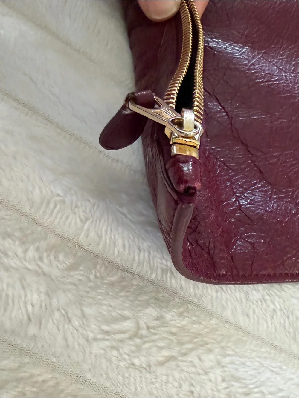 Balenciaga Deep Wine Leather Zip Clutch - Picture 15 of 16